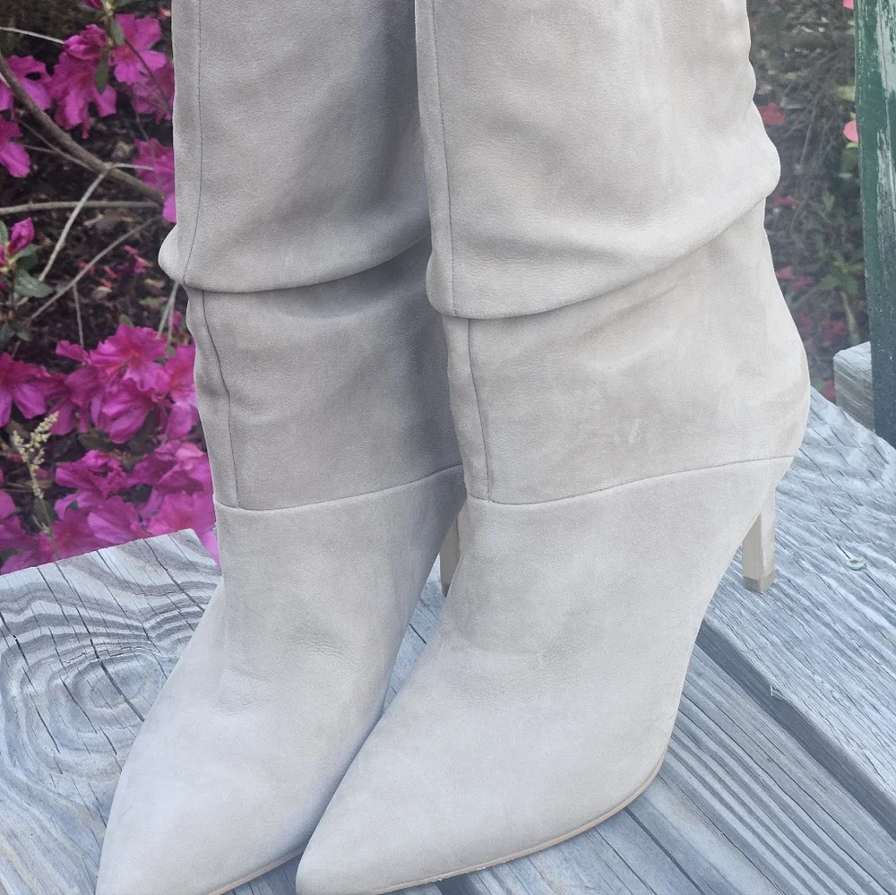 Marc Fisher Angi Slouch Pointed Toe Bootie-Taupe - Picture 6 of 9